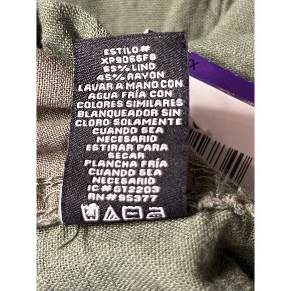 Sanctuary Solstice Pant Deep Lichen Green Women's Size XXL Linen NWT - Picture 10 of 15